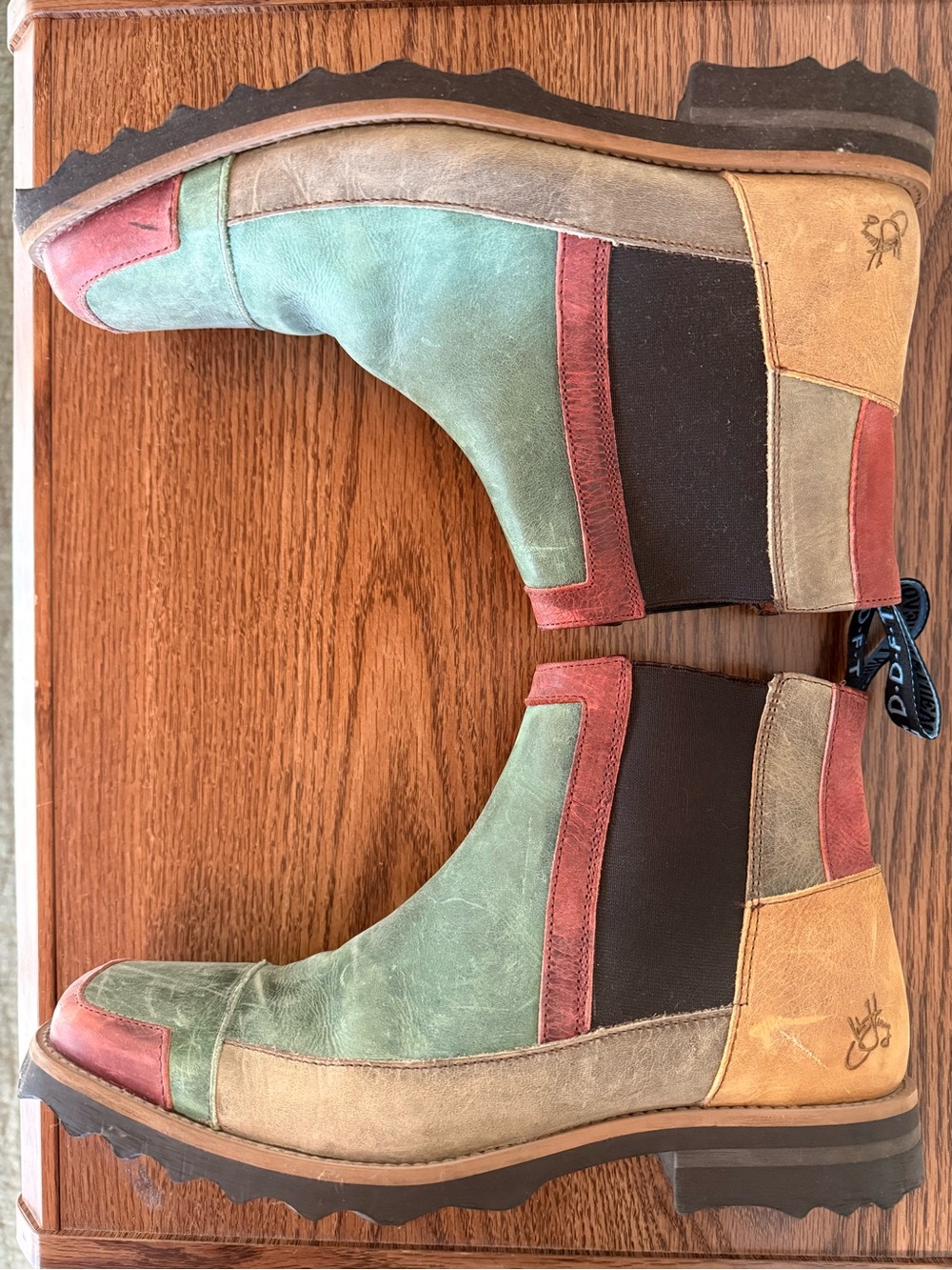 Men’s Colorblock John Fluevog ankle boots 10